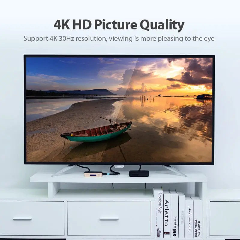 Vention 1 In 4 Out HDMI™ Splitter 4K@30Hz Gold Aluminum Alloy Type EU Standard - Vention