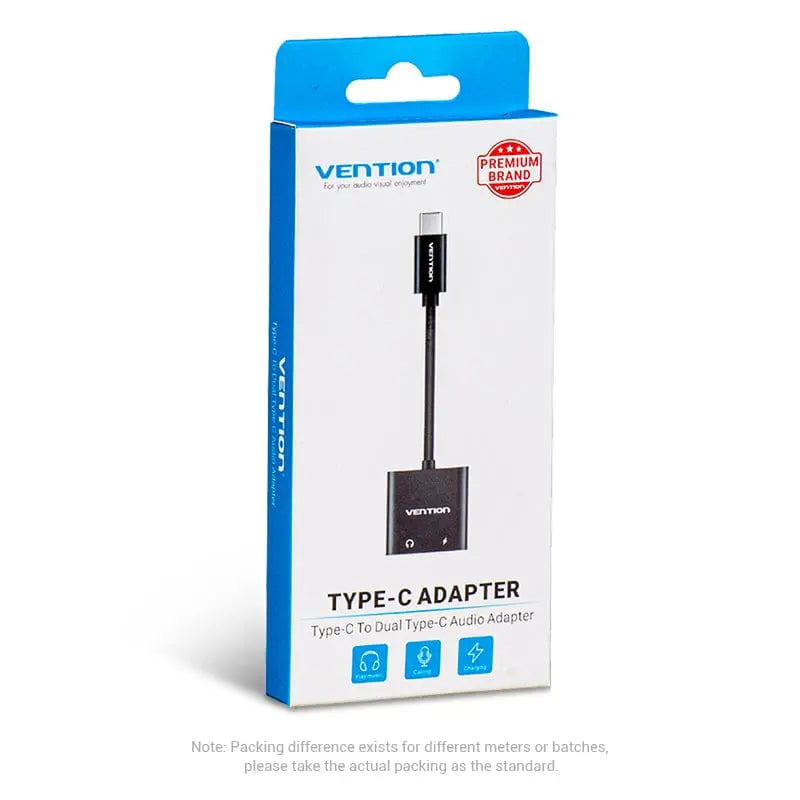 2 in 1 USB C to Dual Digital Type C HeadPhone Adapter - Vention