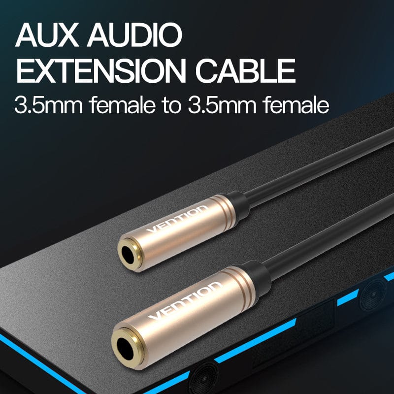 VENTION 速卖通 30cm Jack 3.5mm Female to Female Stereo Audio Cable Gold Plated Aux Extension Cable for Headphone Laptop Phone PS3 Aux Cable