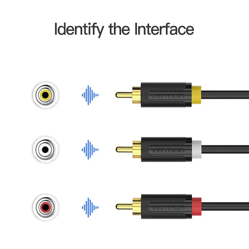 Vention 3RCA to 3 RCA Cable Audio Video Male to Male AV Cable Gold Plated for STB DVD TV VCD Blueplayer Amplifier Cable RCA Jack - Vention