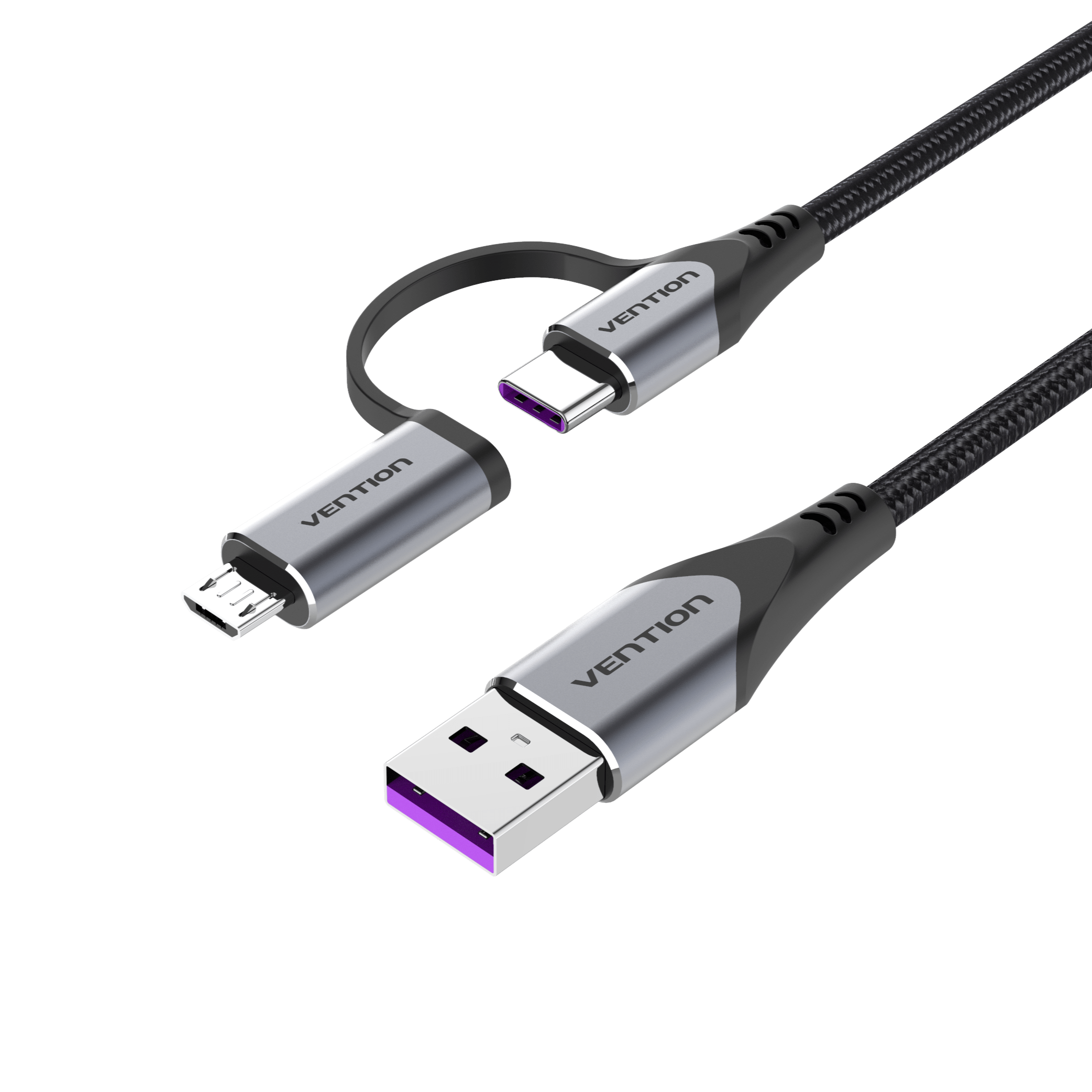 VENTION 速卖通 5A USB Type C Cable for Huawei P40 Pro Mate 30 P30 Pro Supercharge 40W SCP Fast Charging USB-C Micro USB Charger Cable