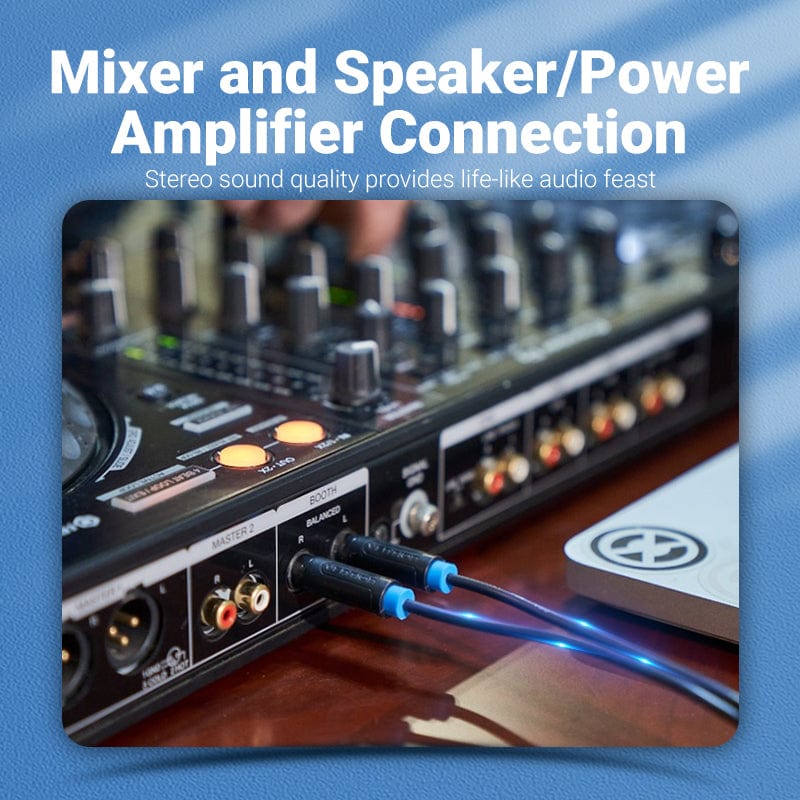 VENTION 速卖通 6.5mm to Double 6.5mm Audio Cable Male to Male Aux Cable for Mixer Speaker Amplifier 6.5 to 6.5 TRS Cable Audio