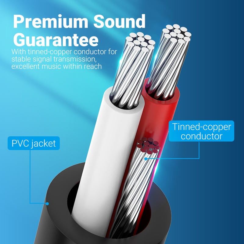 Vention 6.5mm to Double 6.5mm Audio Cable Male to Male Aux Cable for Mixer Speaker Amplifier 6.5 to 6.5 TRS Cable Audio - Vention