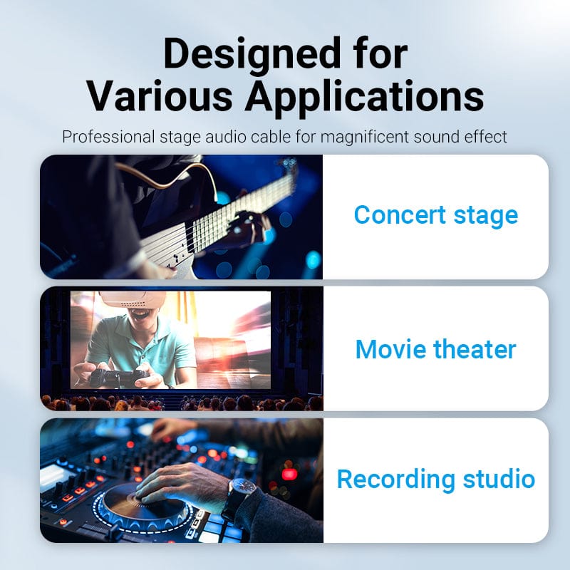 VENTION 速卖通 6.5mm to Double 6.5mm Audio Cable Male to Male Aux Cable for Mixer Speaker Amplifier 6.5 to 6.5 TRS Cable Audio