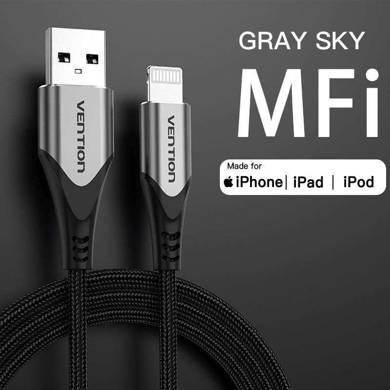 MFi USB Cable for iPhone 12 Max 11 Xs X 8 Plus USB Charge for iPhone 12 Mini 2.4A Fast Charging USB Charger Data Cable - Vention
