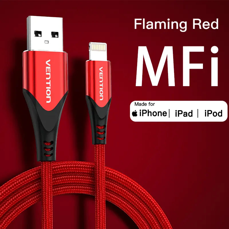 MFi USB Cable for iPhone 12 Max 11 Xs X 8 Plus USB Charge for iPhone 12 Mini 2.4A Fast Charging USB Charger Data Cable - Vention