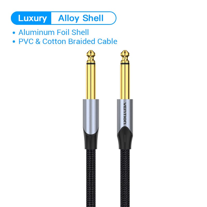 VENTION 速卖通 Aux Guitar Cable Jack 6.5 mm to 6.5 mm Audio Cable for Guitar Mixer Speaker Stereo Jack 6.35mm Aux Cable 1m 3m 5m 10m