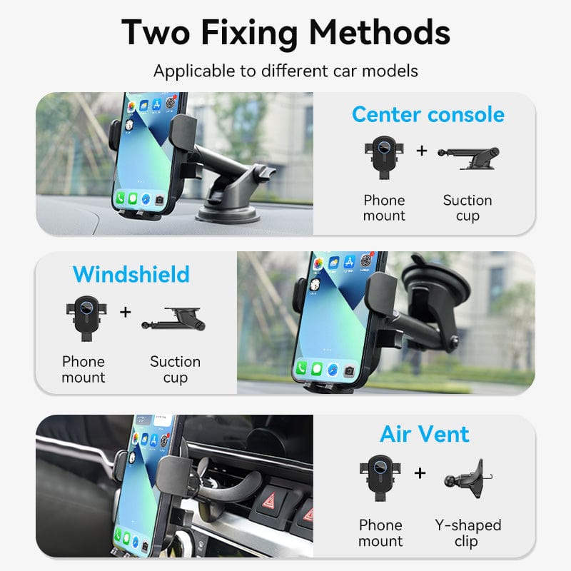 VENTION 速卖通 Car Phone Holder for Car Dashboard Windshield Air Vent Car Mount for iPhone 13 12 11 Pro Samsung S22 Xiaomi Smartphones