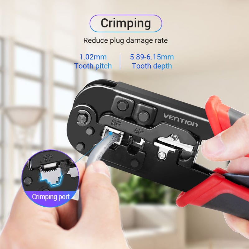 VENTION 速卖通 Carbon Steel RJ45 Crimping Tool RJ45 Network Cutting Tools 8P RJ45 Crimper Cutter Stripper Plier