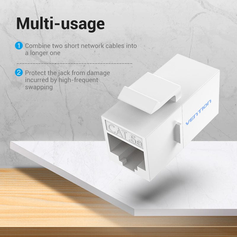 VENTION 速卖通 Cat5E Connector RJ45 Coupler Ethernet Cable Cat 5E Female to Female Extender Extension Adapter