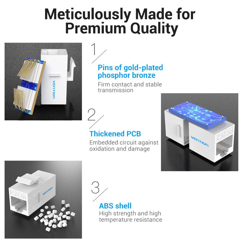 VENTION 速卖通 Cat5E Connector RJ45 Coupler Ethernet Cable Cat 5E Female to Female Extender Extension Adapter