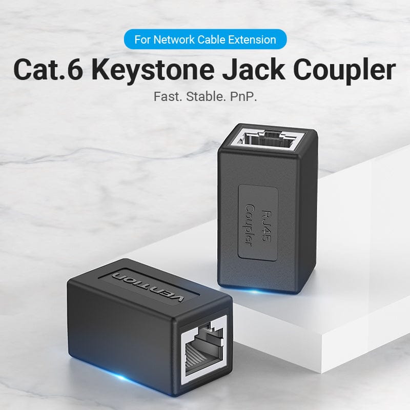 VENTION 速卖通 Cat6 Connector FTP Cat6/5e Ethernet Adapter 8P8C Network Extender Extension Cable for Ethernet Cable RJ45 Connector