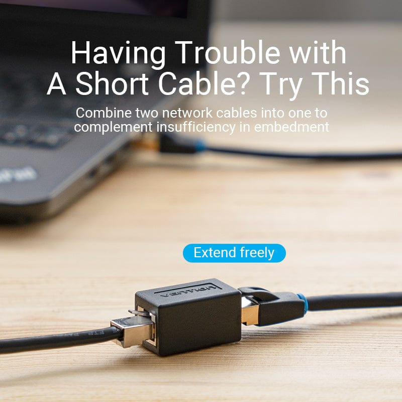 VENTION 速卖通 Cat6 Connector FTP Cat6/5e Ethernet Adapter 8P8C Network Extender Extension Cable for Ethernet Cable RJ45 Connector