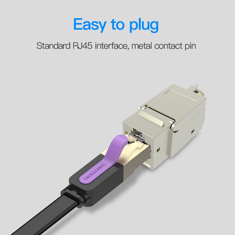 VENTION 速卖通 CAT7 Plug Cat7 Ethernet Connector RJ45 Modular Ethernet Cable Head Plug Gold-plated Cat 7 Shield Network Connector for Lan Cable