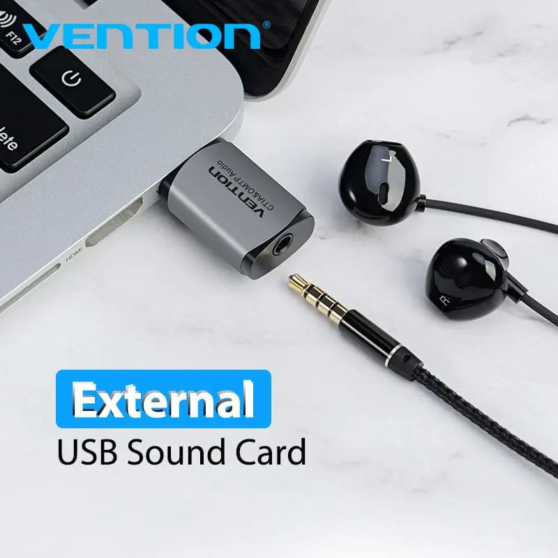 Vention USB External Sound Card Gray Metal Type (OMTP-CTIA) - Vention