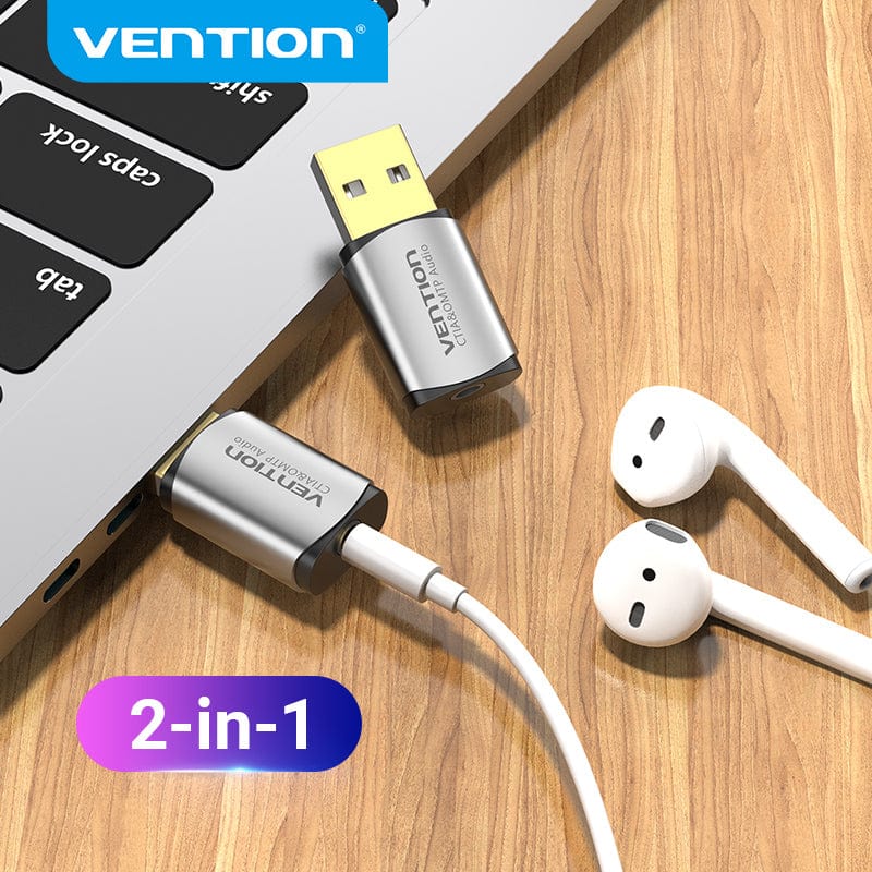 Vention USB External Sound Card Gray Metal Type (OMTP-CTIA) - Vention