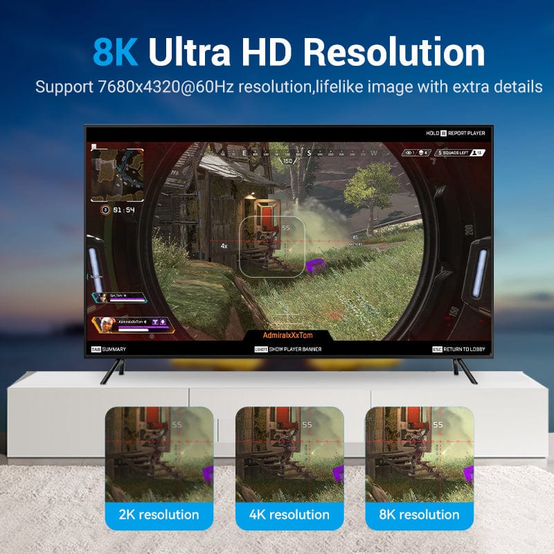 VENTION 速卖通 DisplayPort 1.4 Cable 8K@60Hz 4K@144Hz 1080P@240Hz 32.4Gbps for Gaming Monitor HDCP 2.2 Graphics Card PC HDTV DP Cable