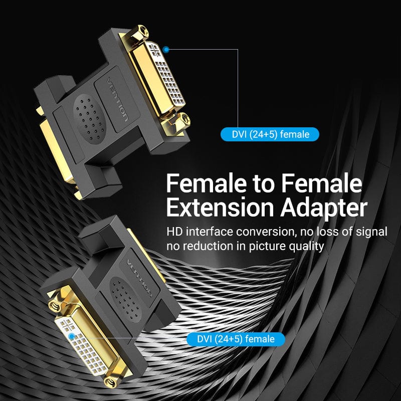 VENTION 速卖通 F to F-Classic DVI Adapter DVI-I 24+5 Female to Male Extension Adapter 1080P 60Hz DVI Converter