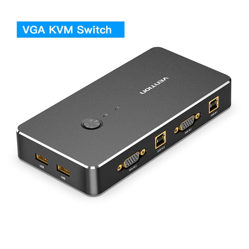 HDMI KVM Switch USB 2.0 Switcher Printer Monitor Keyboard Mouse 2