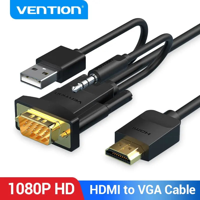 HDMI to VGA Cable HDMI™ Male to VGA Male Cable Audio Video Converter 1080P for PC TV Box Projector VGA to HDMI Cord - Vention