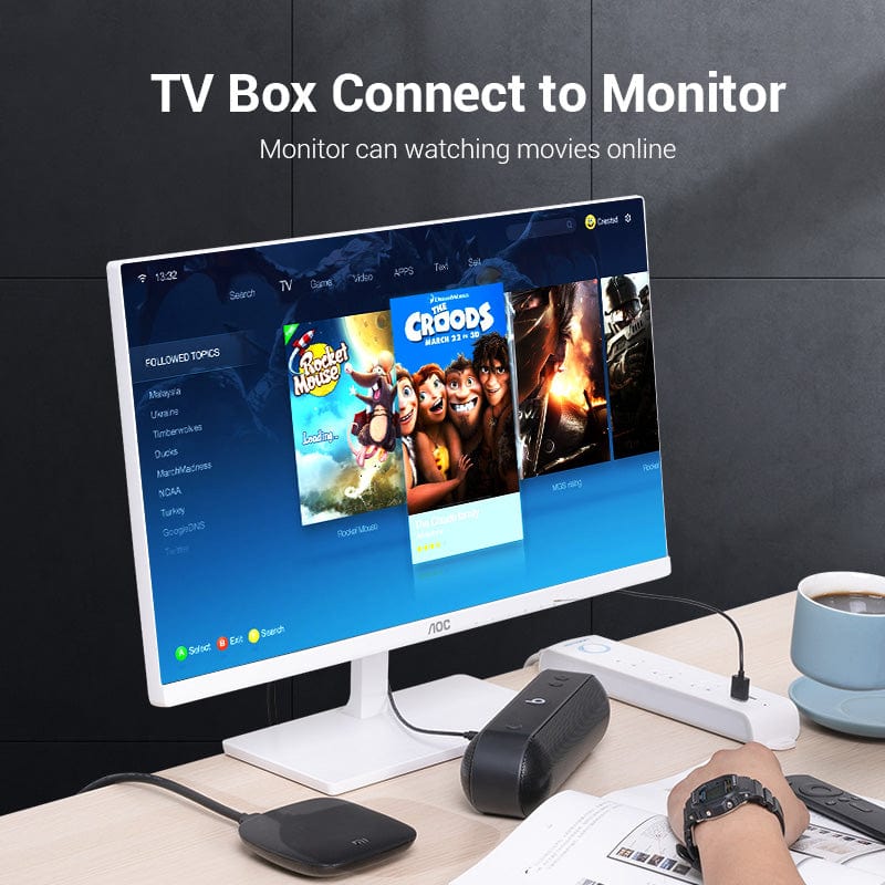 VENTION 速卖通 HDMI to VGA Cable HDMI Male to VGA Male Cable Audio Video Converter 1080P for PC TV Box Projector VGA to HDMI Cord