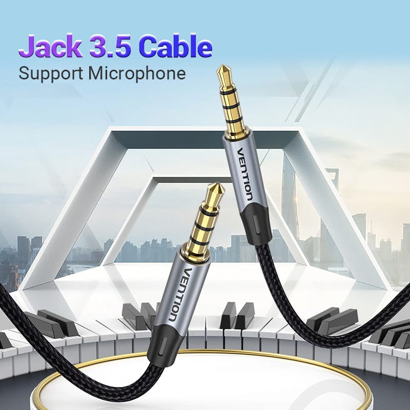 VENTION 速卖通 Jack 3.5 Aux Cable Male to Male 3.5 mm Jack HiFi Audio Cable for Guitar Car Microphone Headphone Speaker Cable Aux Cord