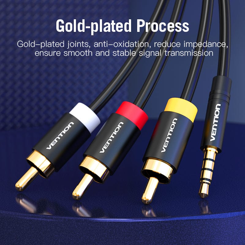 Vention Jack 3.5mm to 3RCA Cable 3.5mm Jack Male to 3 RCA Male AUX Audio Splitter for Speaker TV Box Stereo Aux Cable 2.5 to RCA - Vention