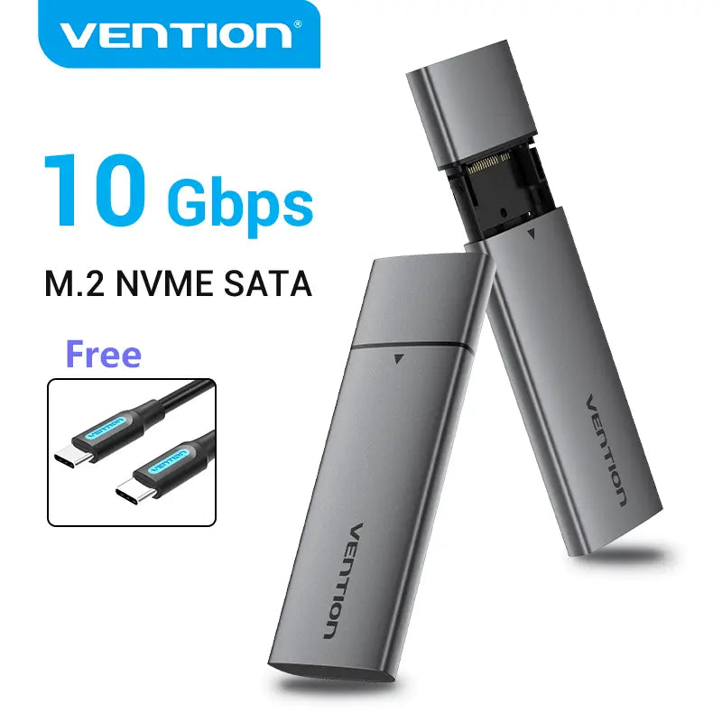 Vention M.2 NVMe SSD Enclosure (USB 3.1 Gen 2-C) Gray Aluminum Alloy Type - Vention