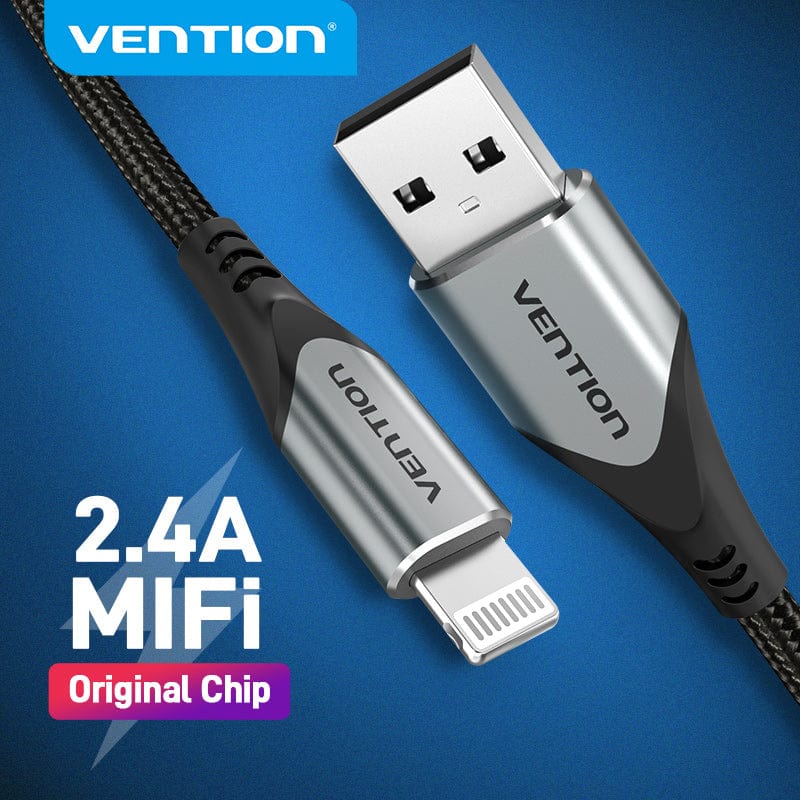 VENTION 速卖通 MFi USB Cable for iPhone 12 Max 11 Xs X 8 Plus USB Charge for iPhone 12 Mini 2.4A Fast Charging USB Charger Data Cable