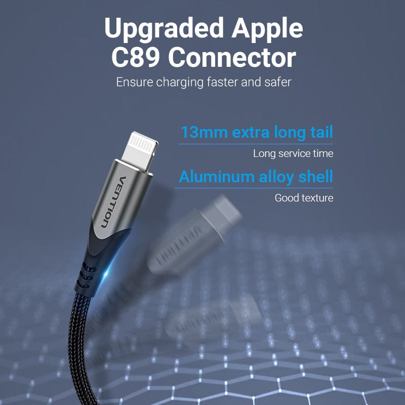 VENTION 速卖通 MFi USB Cable for iPhone 12 Max 11 Xs X 8 Plus USB Charge for iPhone 12 Mini 2.4A Fast Charging USB Charger Data Cable