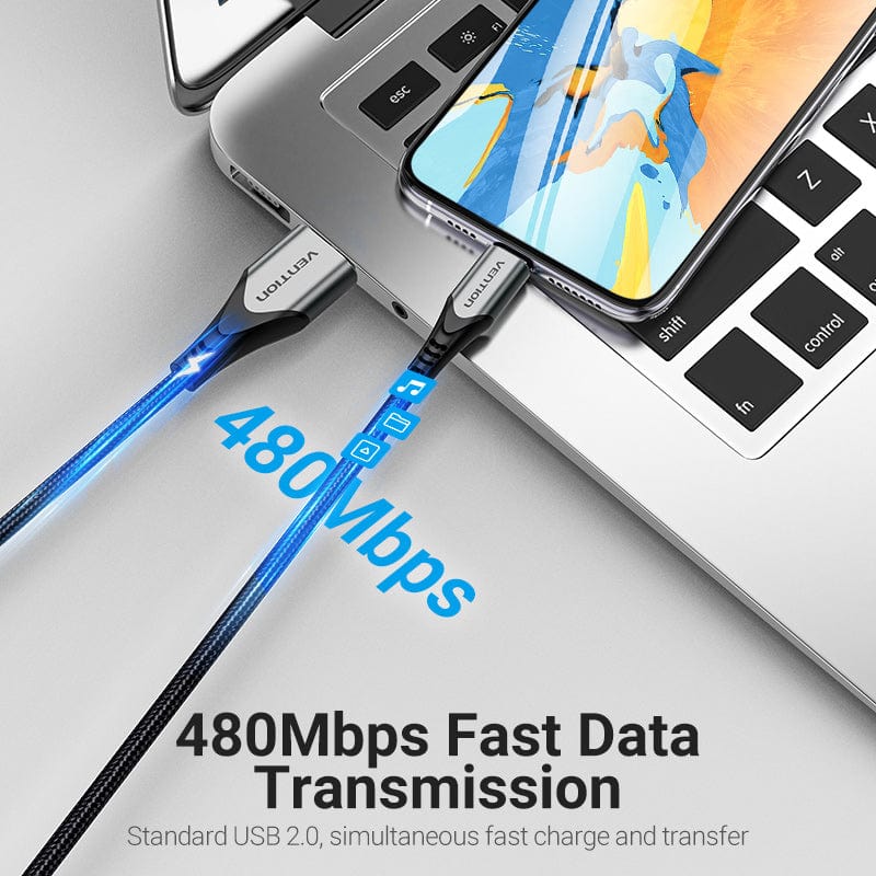 VENTION 速卖通 MFi USB Cable for iPhone 12 Max 11 Xs X 8 Plus USB Charge for iPhone 12 Mini 2.4A Fast Charging USB Charger Data Cable