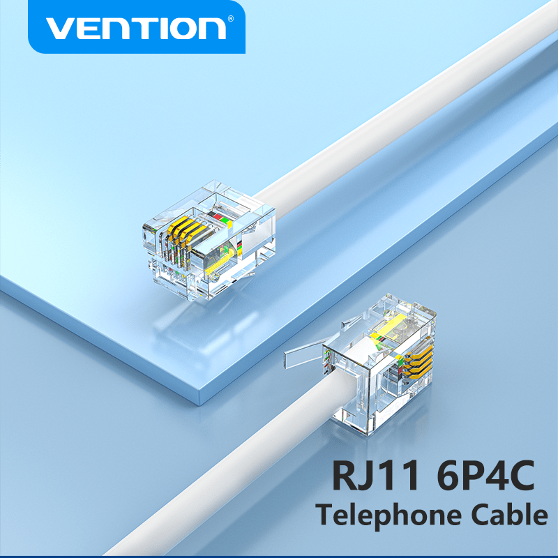 VENTION 速卖通 RJ11 Telephone Cable RJ11 Male to Male 6P4C Phone Line Cord for DSL Modem Answernig Machine Caller ID Fax Telephone Cord