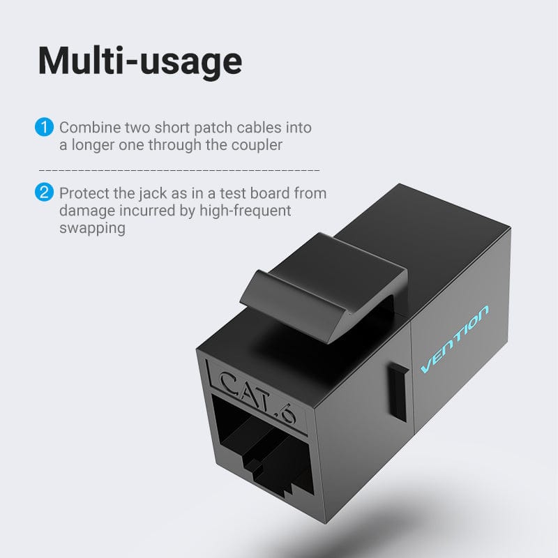 VENTION 速卖通 RJ45 Connector Cat6 Ethernet Adapter Female to Female R J45 8P8C Network Extender Extension Cable for Ethernet Cable