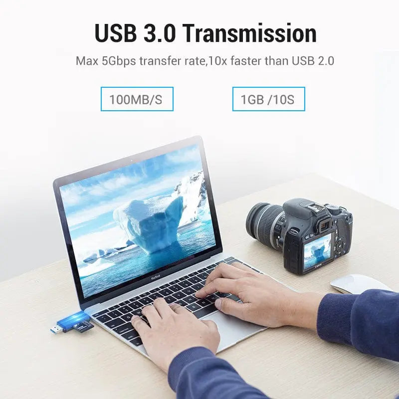 Vention USB3.0 Multi-function Card Reader Gray Metal Type - Vention