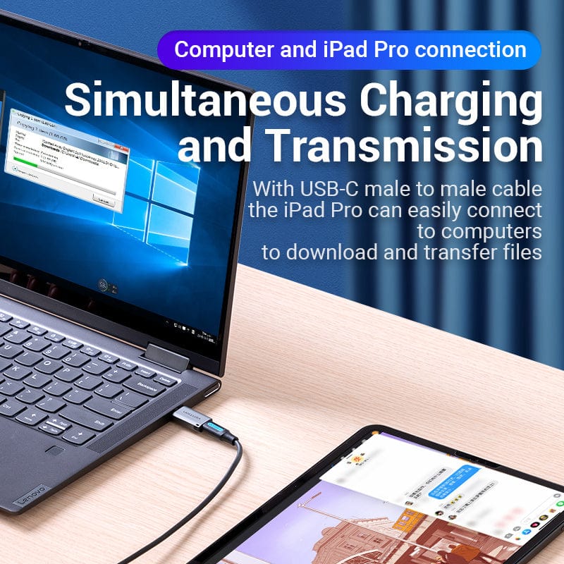 Vention USB 3.0 Male to USB-C Female Adapter Gray Aluminum Alloy Type - Vention