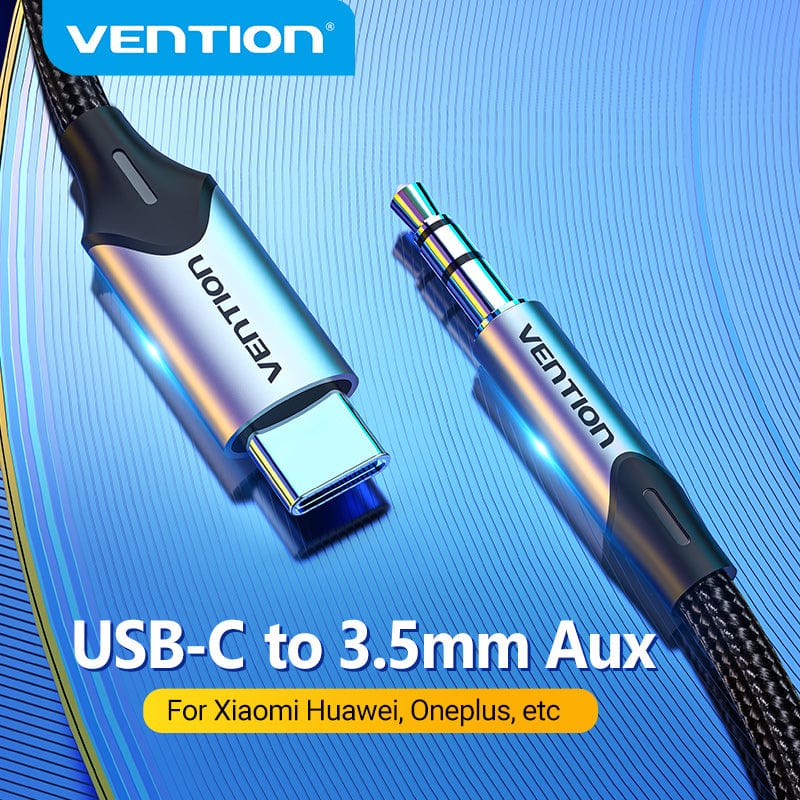 VENTION 速卖通 USB C to 3.5mm Type C to Aux Headphone 3.5 Jack Adapter Audio Cable for Huawei P40 nova7 Xiaomi Mi 6 9 10 Pro Oneplus 7