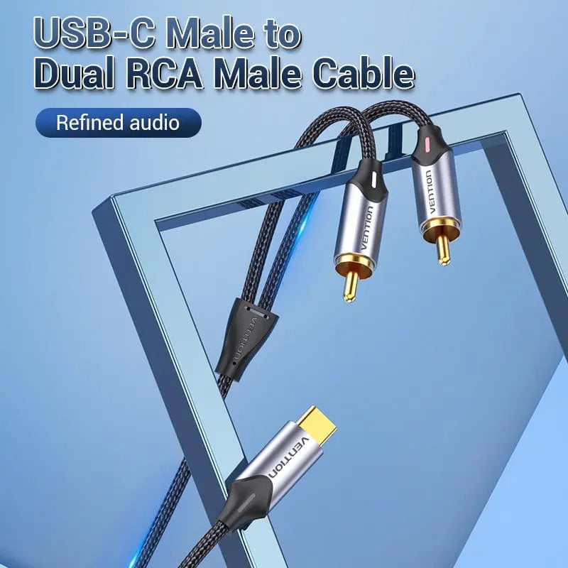 Vention USB-C Male to 2RCA Male Audio Cable - Vention