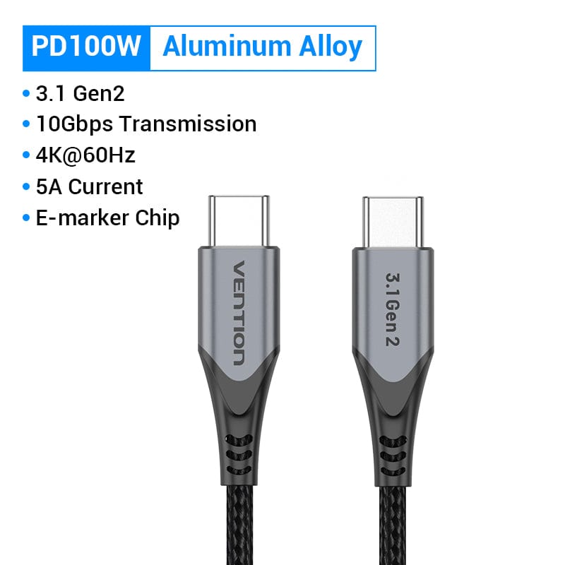 Cable USB C a USB C 100W USB3.1 Cable PD rápido para MacBook Pro iPad