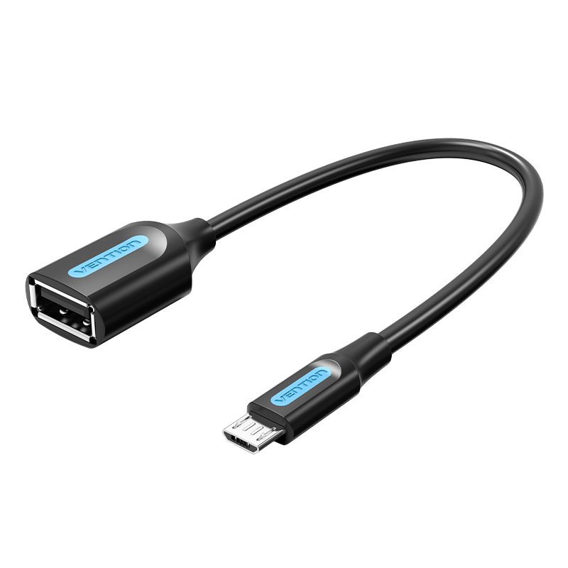 VENTION 0.15m USB 2.0 Micro-B Male to A Female OTG Cable 0.15M Black PVC Type
