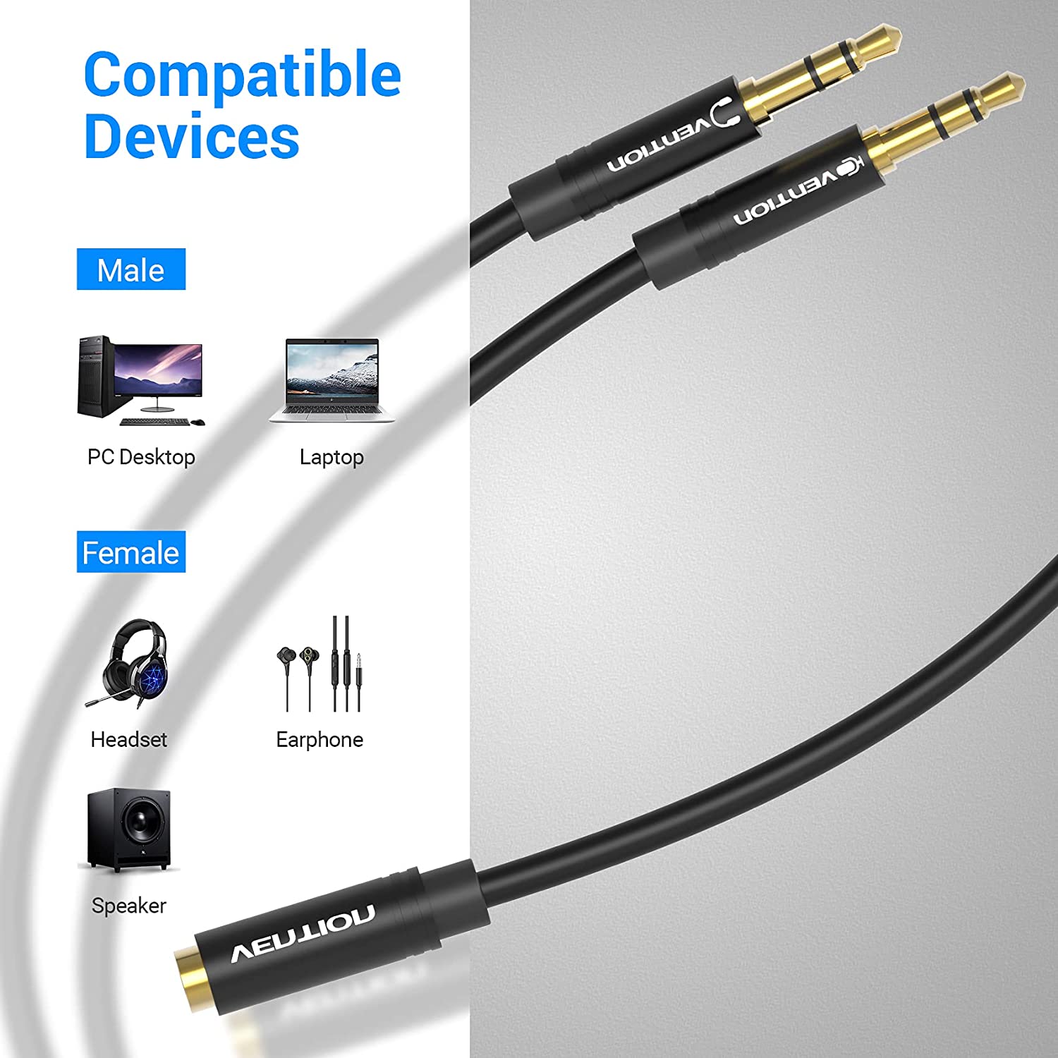 VENTION 2*3.5mm Audio Cable