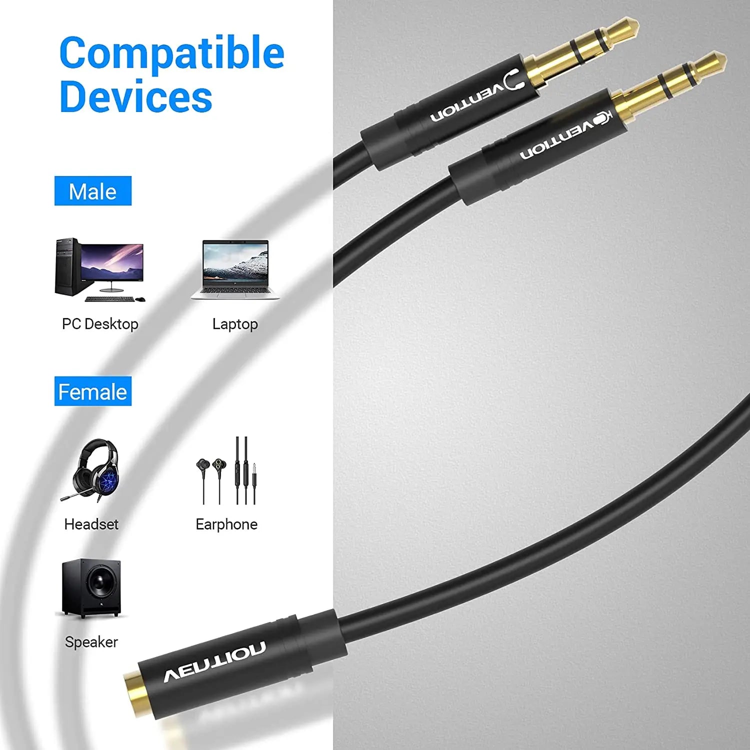 Vention 2*3.5mm Audio Cable - Vention