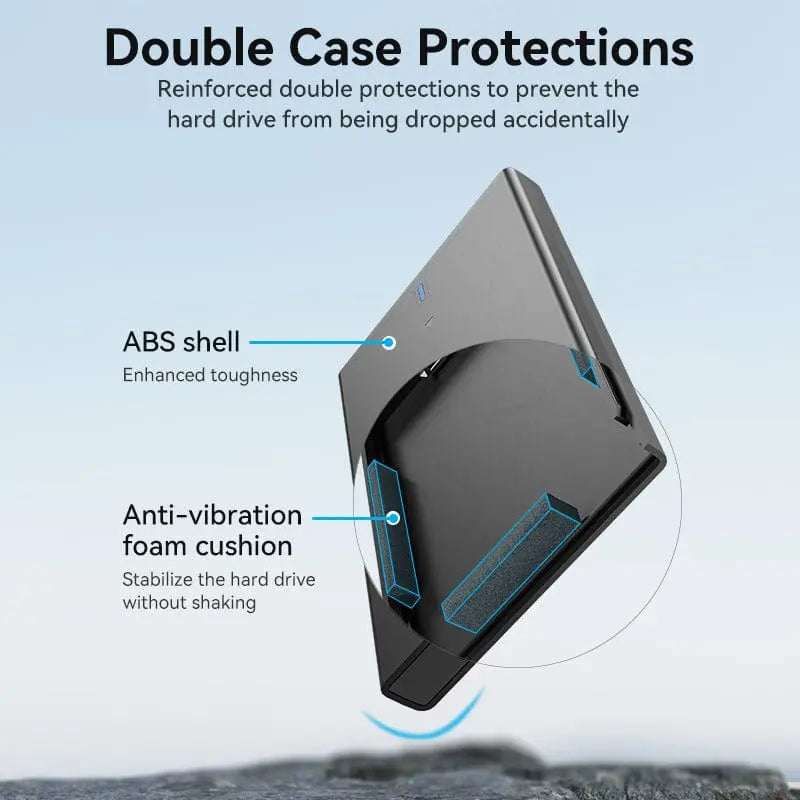 Vention 2.5 Inch SATA Hard Drive Enclosure (USB 3.0 Micro-B) Black - Vention