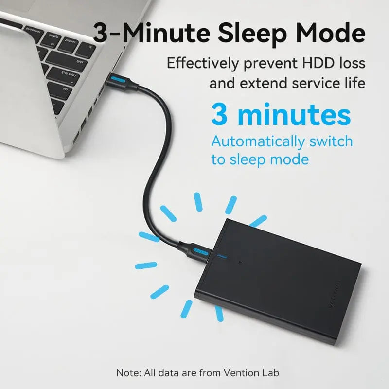 Vention 2.5 Inch SATA Hard Drive Enclosure (USB 3.0 Micro-B) Black - Vention