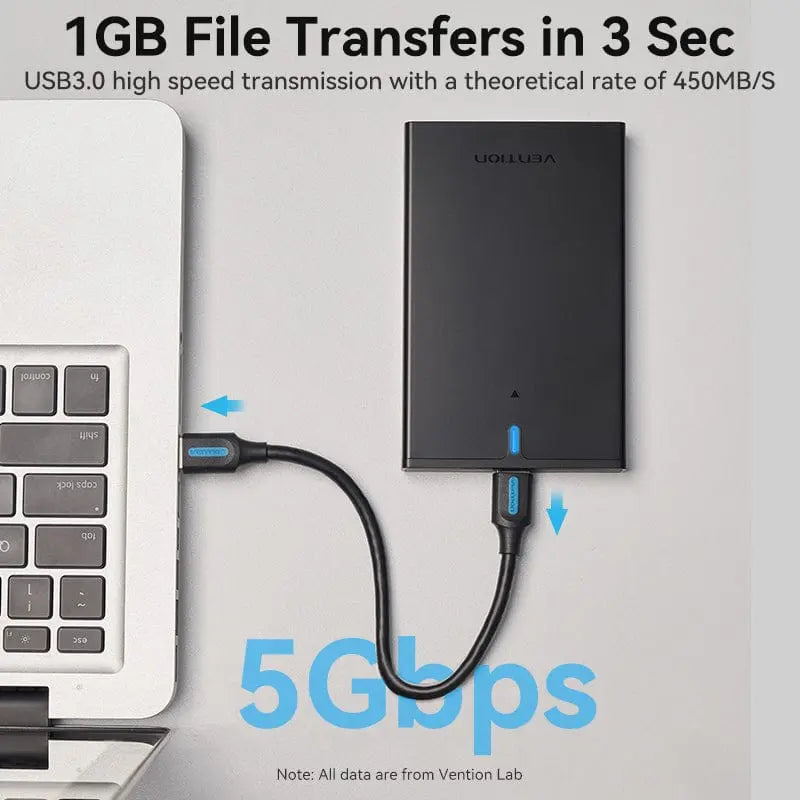 Vention 2.5 Inch SATA Hard Drive Enclosure (USB 3.0 Micro-B) Black - Vention