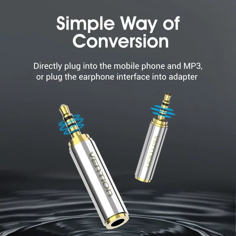 Vention 2.5mm Male to 3.5mm Female Audio Adapter Silvery Metal Type - Vention