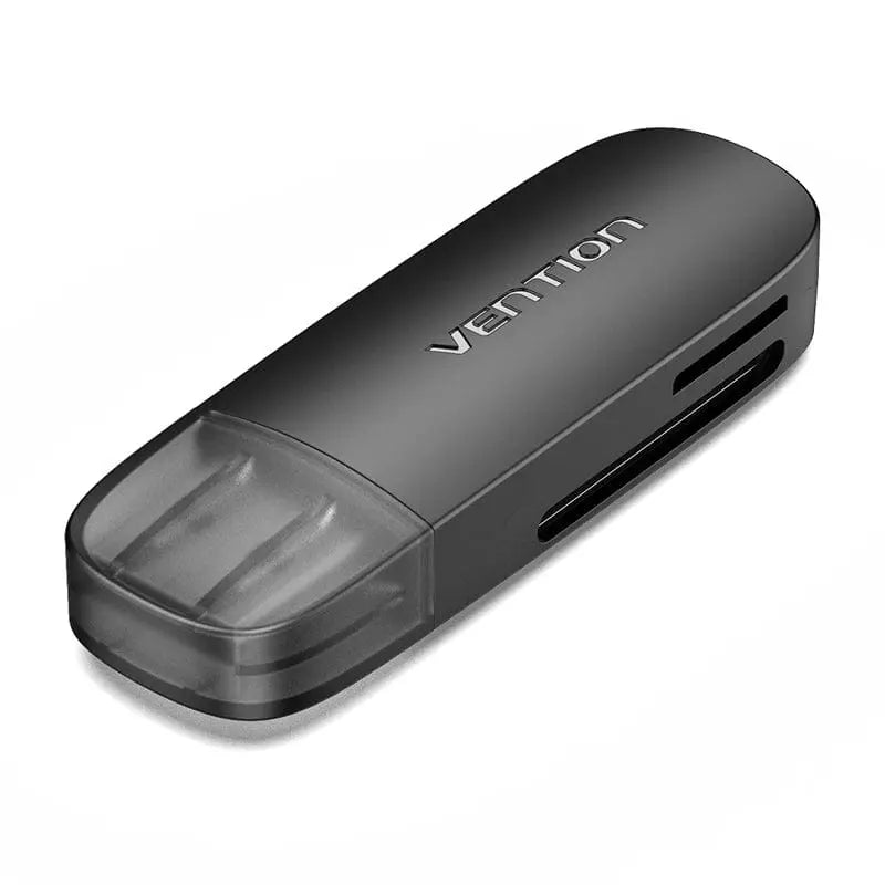 Vention 2-in-1 USB 3.0 A Card Reader(SD+TF) Black Single Drive Letter - Vention