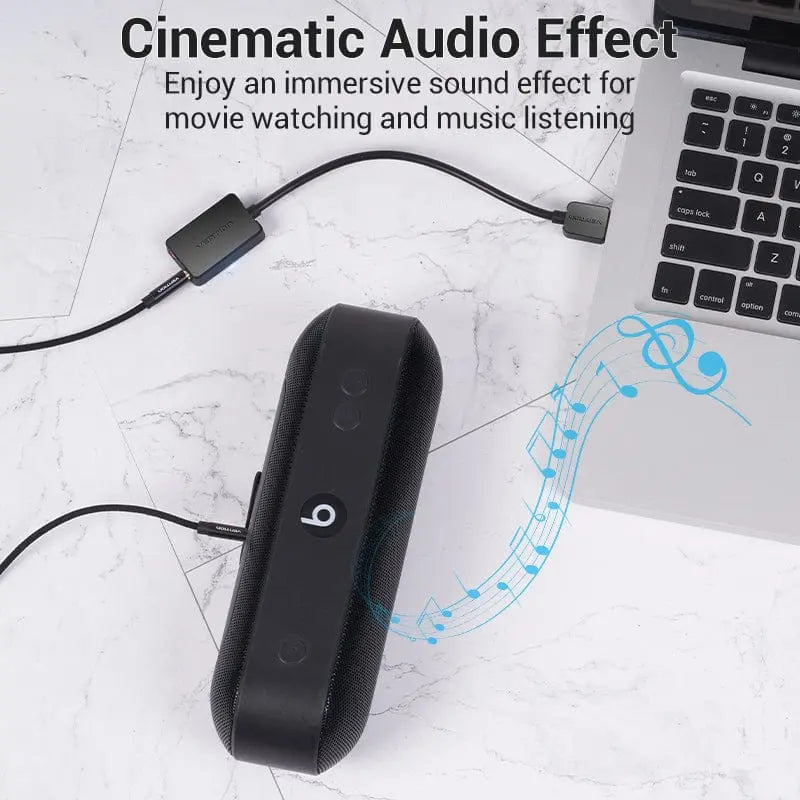 Vention 2-port USB External Sound Card 0.15M Black - Vention