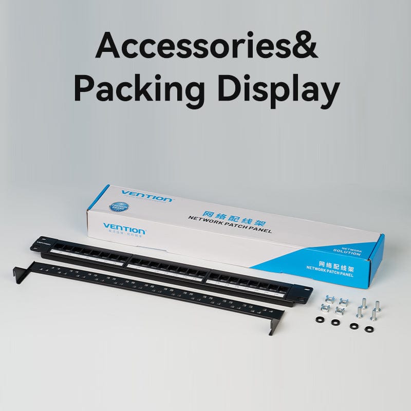 VENTION 24 Ports Unloaded Keystone Patch Panel Black