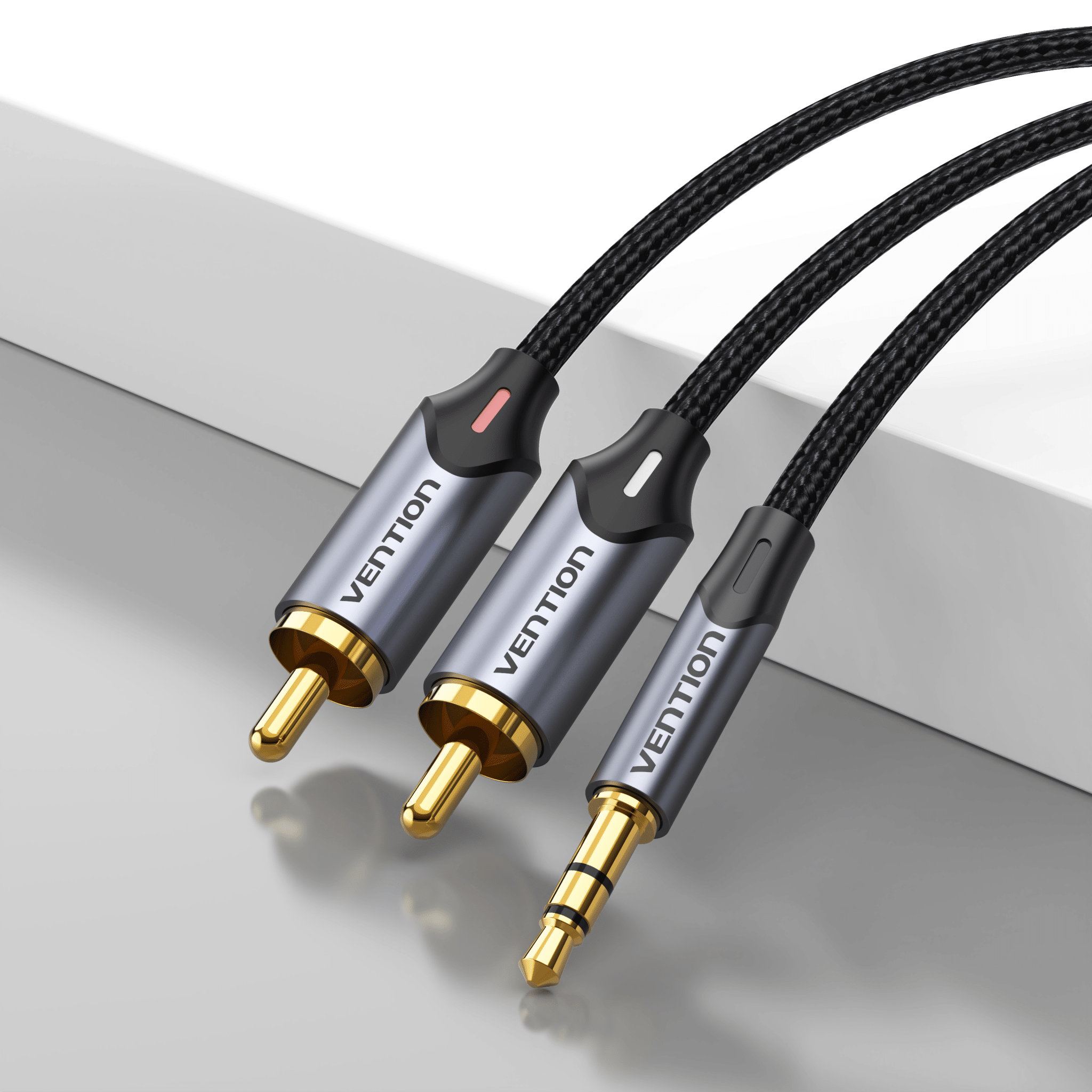 Vention 3.5MM Male to 2-Male RCA Adapter Cable Aluminum Alloy Type - Vention