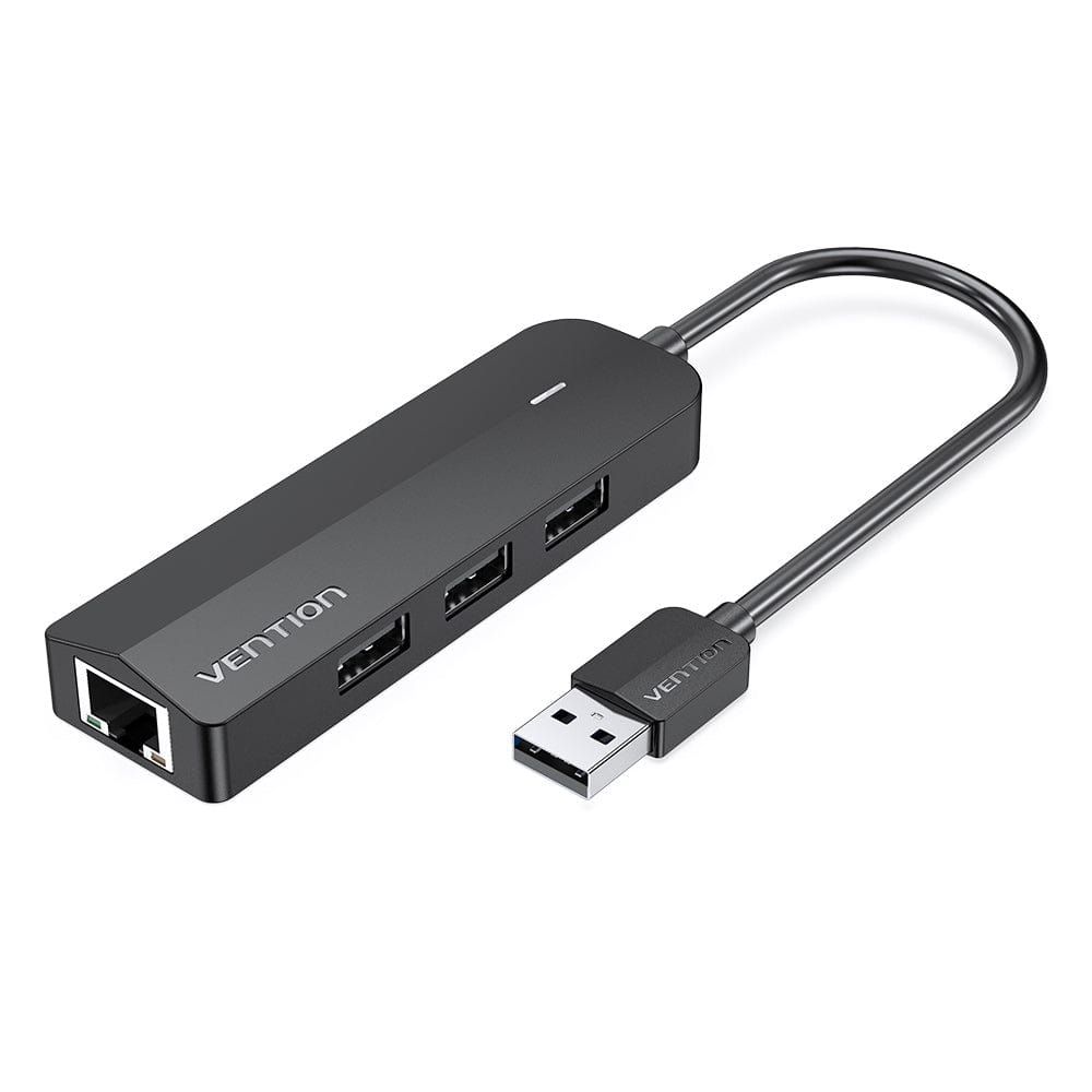 VENTION 3-Port USB 2.0 Hub with 100M Ethernet Adapter 0.15M Black